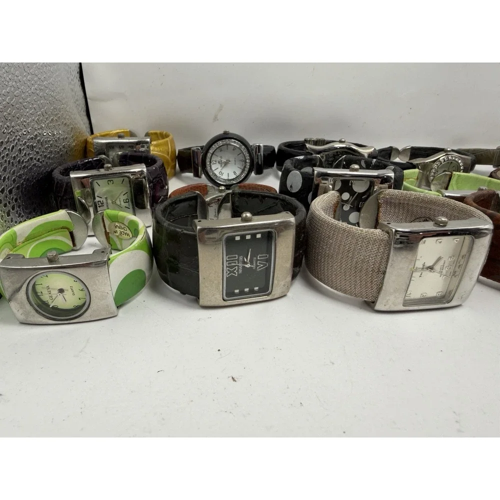 Mixed Brands Cuff Bangle Bracelet Watches Lot Of 20 Mixed Materials